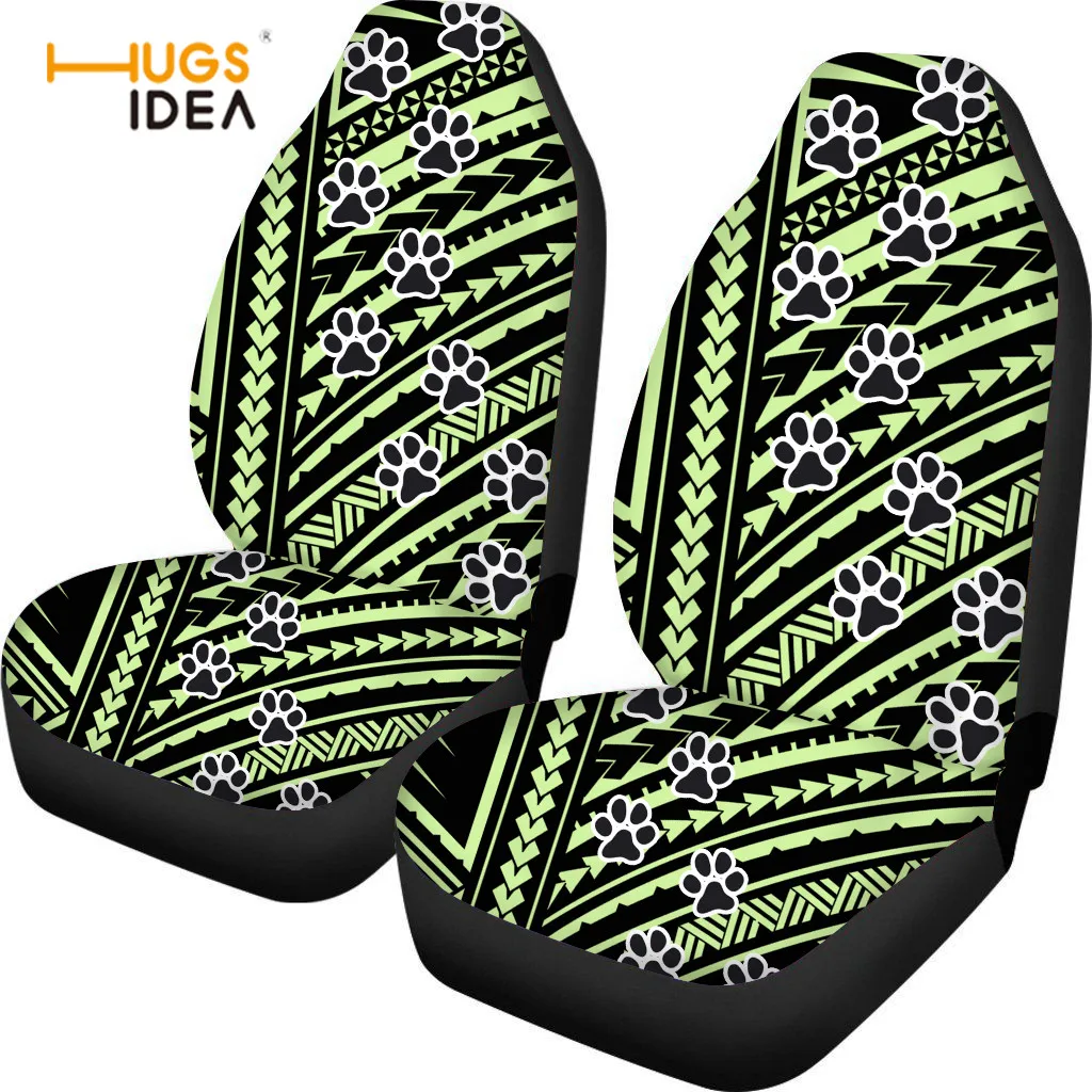 Preço Hugsidia Breve Design Polynesian Tribal Cão Pata Padrão Tampas De Assento De Carro Macio Veículo Protetor De Assento Tapete Motorista Almofada