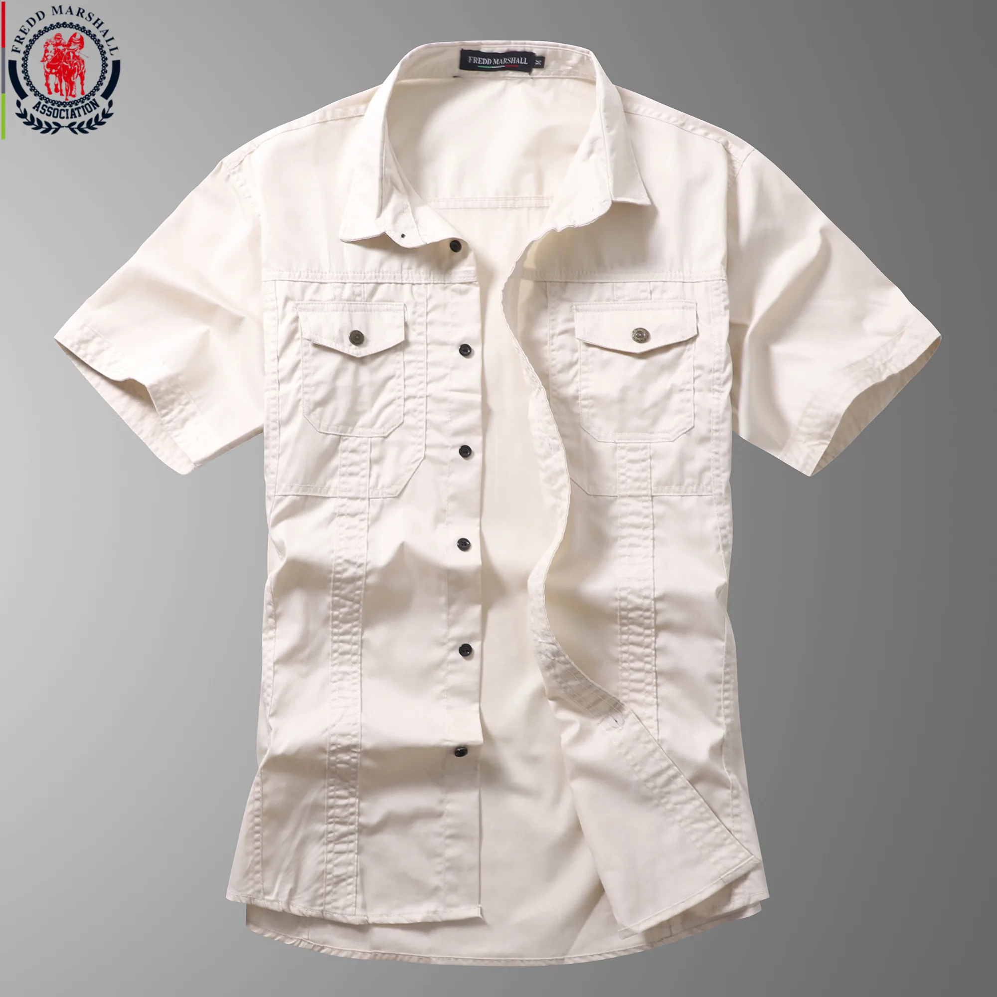 Рубашка FREDD MARSHALL Мужская джинсовая модная однотонная деловая Повседневная