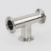 free shipping od 51mm 2 3 way tee stainless steel ss304 sanitary tri clamp type 3 way weld ferrule od 64mm pipe fittings