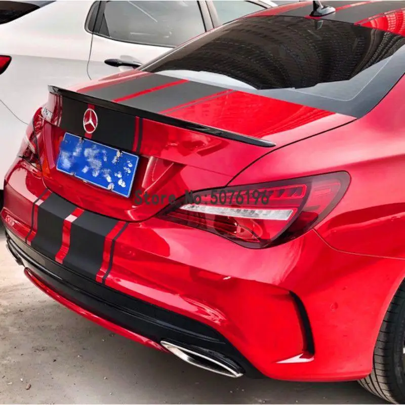 Подходит для M B CLA спойлер CLA45 W117 C117 ABS волокно задний багажник крылья бесцветный cla