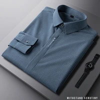 2021 spring new striped shirt mens long sleeved business casual stretch handsome shirt mens fashion inch shirt tide