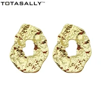 totasally fashion metal style stud earrings for women simple geometric designs goldsilver color earrings dropshipping jewelry