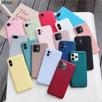 candy color silicone phone case for iphone 12 11 pro max mini x xs xr 7 8 6 s 6s plus 5 5s se 2020 matte soft tpu back cover