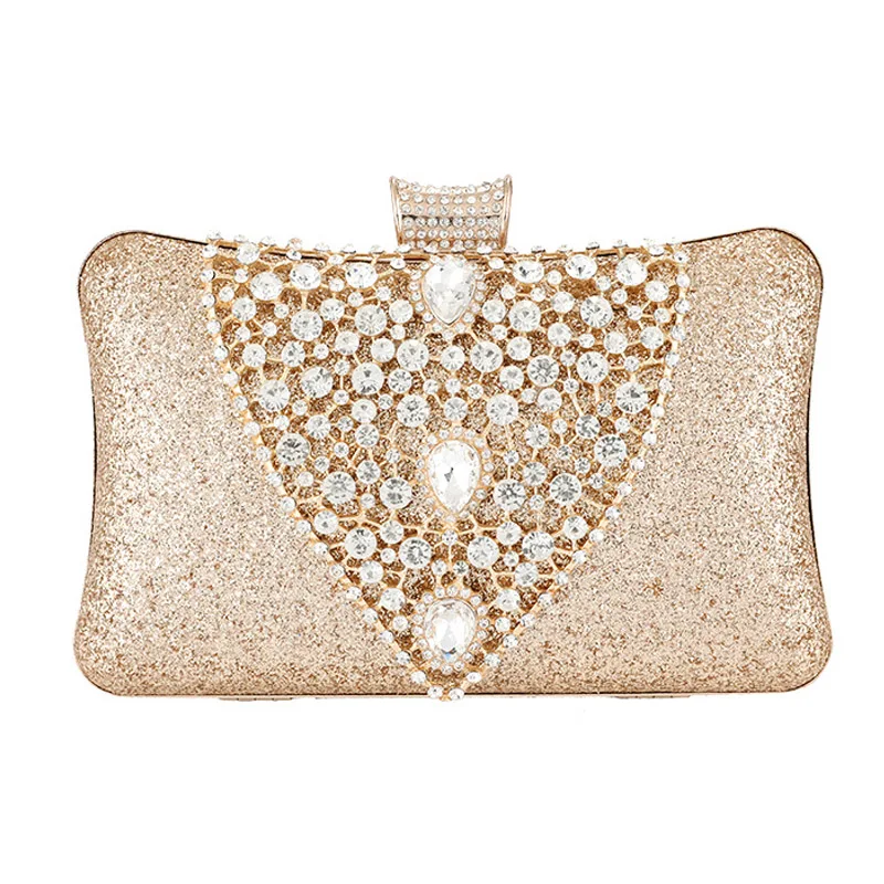 XIYUAN lady Dazzling Crystal wallet Women Gold Evening Bag Handmade Beaded flap mini Purse Wedding Party Cocktail Bridal Handbag | Багаж и