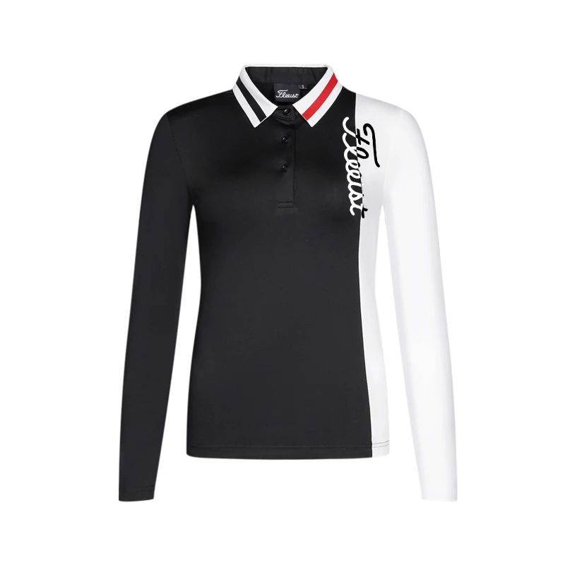

2021 Autumn Women's Golf T-shirt Summer Sports Long Sleeve Shirt Golf Apparel Breathable Quick Dry Polo Shirt for Ladies