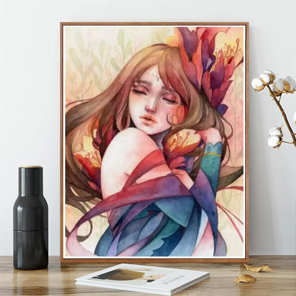 

5d diamond painting embroidery anime girl picture full diamond inlaid diy mosaic rhinestone art decoration christmas gift