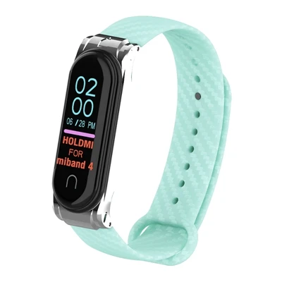 ocean blue band 4 3 Металлический браслет из нержавеющей стали mi Band 4 Модный Цветной ремешок из углеродного волокна для mi Band 4 3 Xiaomi mi Band 4 сменный Браслет - Цвет: ocean blue band 4 3