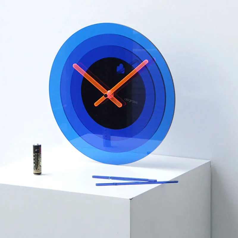 

Acrylic Wall Clock часы настенные Nordic INS Style Minimalist Household Fashion Blue Circular Living Room Clocks Decoration