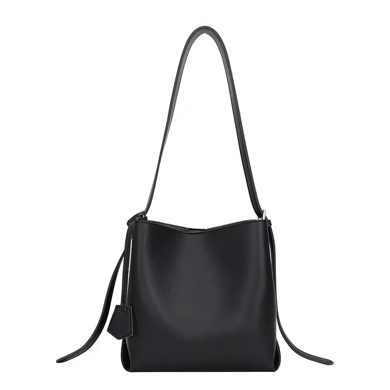 

Small PU Leather Bucket Bags For Women 2021 Winter Solid Color Shoulder Handbags Female Travel Lady Fashion Branded Hand Bag