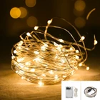Светодиодная гирлянда из медной проволоки, сказочный светильник, 2 м, 5 м, 10 м, сказочный светильник с питанием от USB и аккумулятором, Рождественская елка, украшение для свадьбы, праздника