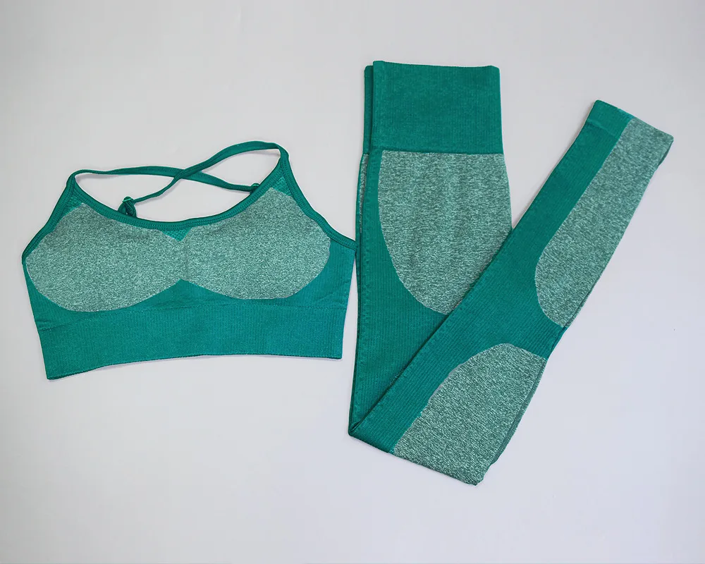 

2PCS Energy Seamless Yoga Set Women Fitness Yoga Bra Sports Bra Tops+High Waist Patchwork Workout leggings Gym Pants Sports Suit