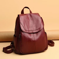 fashion women backpack high quality soft pu leather backpack casual shoulder bags school bags large capacity travel backpacks