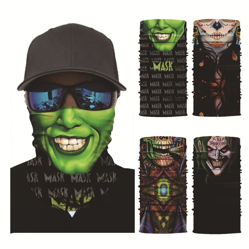3D Joker Skull мотоциклетная маска для лица головной убор шарф велосипедная повязка на