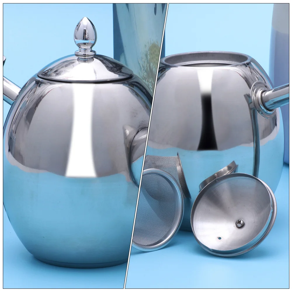 

1pc Kitchen Teakettle Boiling Water Kettle Stainless Steel Teapot with Strainer