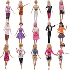 Кукольная одежда для Барби с принтом юбки и костюмы полосатые костюмы элегантные платья с блестками платья для будущей Куклы нашего поколения