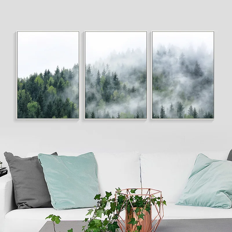 Картина с природным пейзажем Скандинавская на холсте Настенная картина для