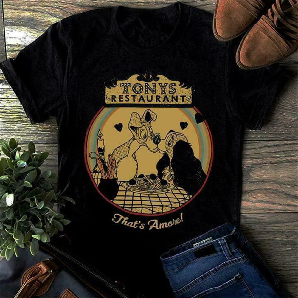 Lady &amp Tramp Tonys Ресторан That'S Amore Мужская футболка хлопок S 3Xl для молодежи среднего