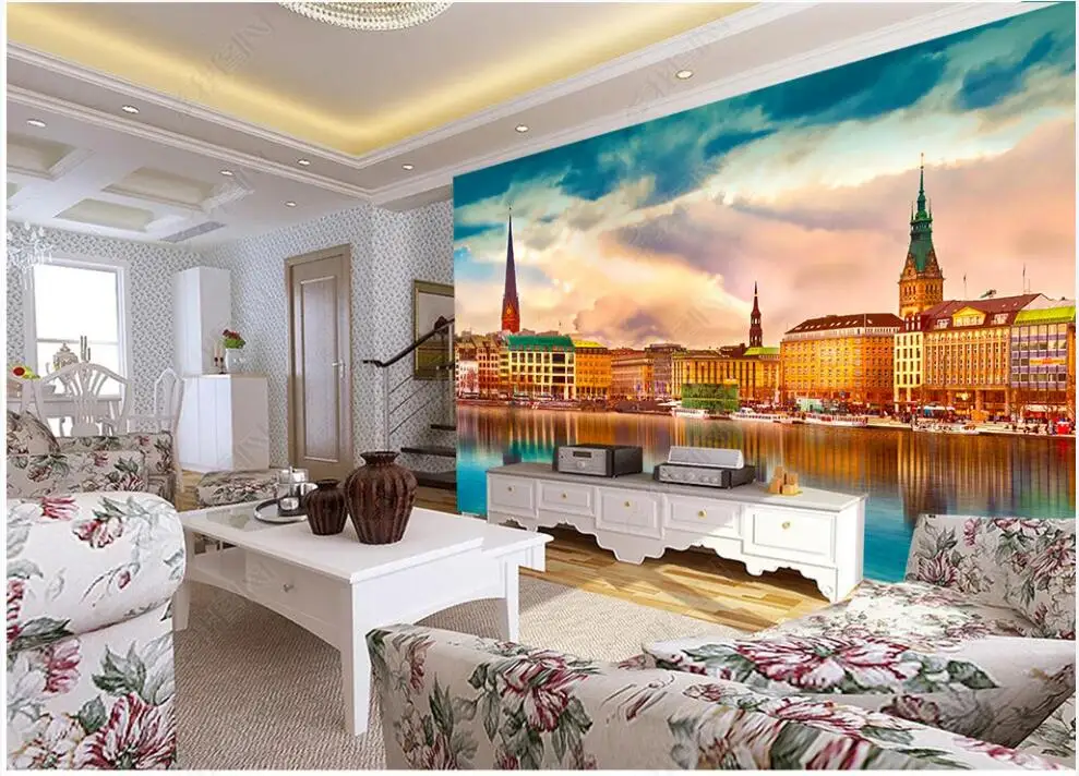 

custom mural 3d photo wallpaper on the wall Venice golden city river living room Wallpaper for walls in rolls home decor