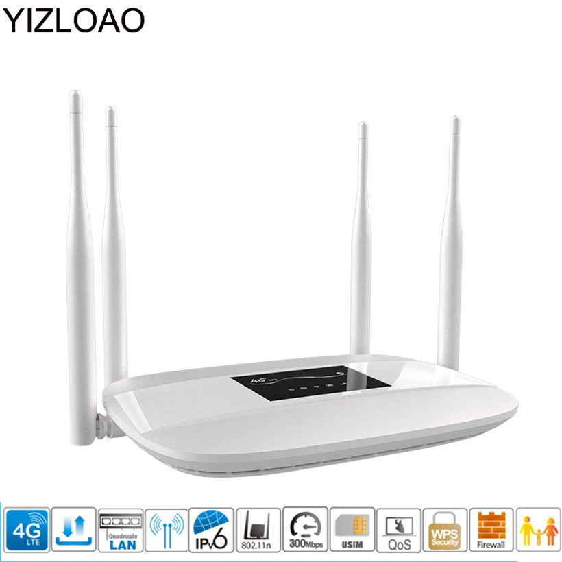 Wi Fi роутер YIZLOAO 4G LTE 300 Мбит/с Broadand 3G wi fi мобильные точки доступа CPE со слотом для SIM