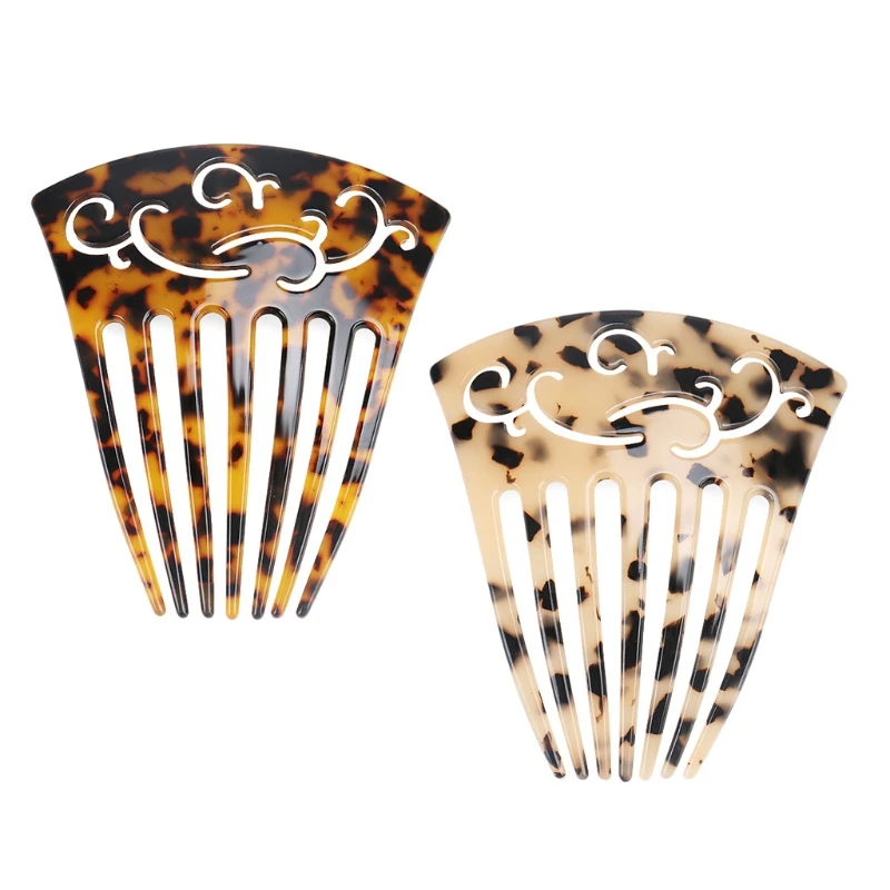 

Twist Hair Side Comb Hollow Out Tortoise 7 Teeth Hairpin Acetate Barrette Clip