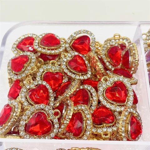 Peixin 10 шт./компл. красочные милые блестящие хрустальные подвески в форме сердца для изготовления ювелирных изделий «сделай сам» серьги ожерелье Фурнитура