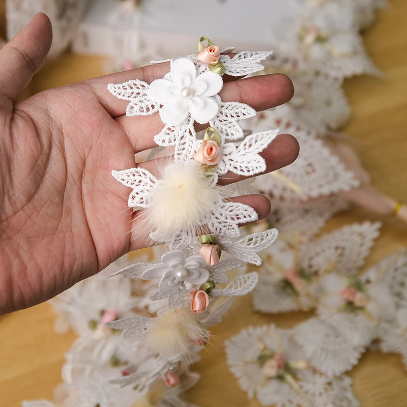 Ленты для рукоделия кружевная ткань 3D цветок Бабочка свадебное платье сумка