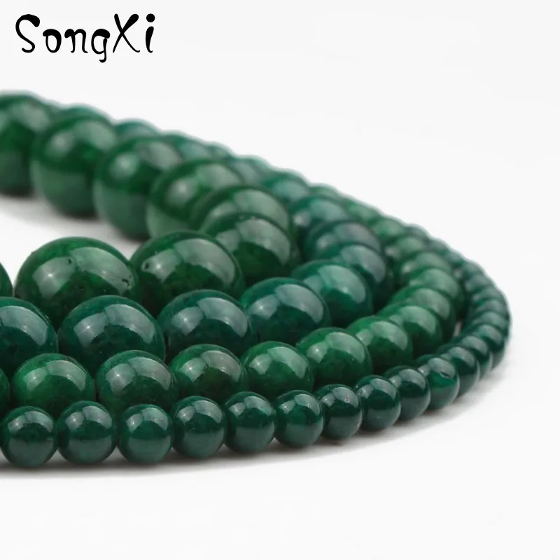 Натуральный камень темно-зеленый окаменение Свободные Круглые бусины для
