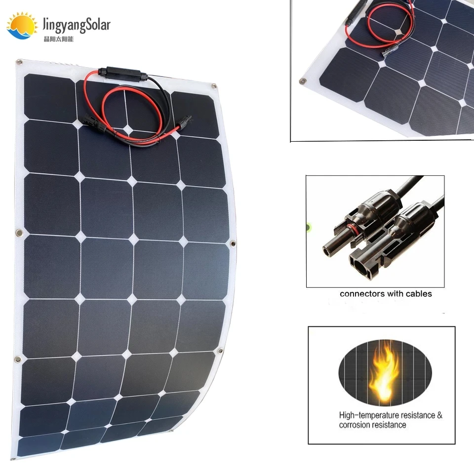 100 Вт 200 Гибкая солнечная панель ETFE Sunpower Солнечная энергия батарея для