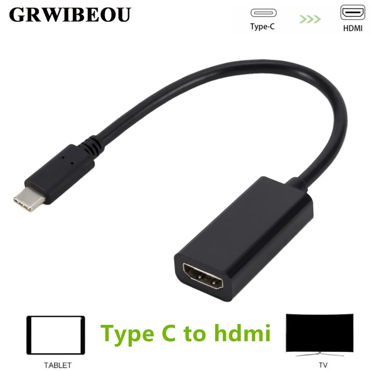 Адаптер Grwibeou раньше в HDMI адаптер Type C-HDMI USB 3 1 переходник штырь-гнездо для