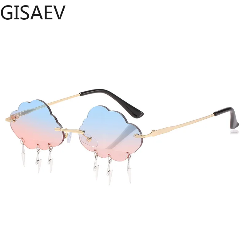 

GISAEV Clouds Lightning Rimless Sunglasses Women Luxury Accessories Driving Glasses Women Trending Fashion Sunglasses Wholesale