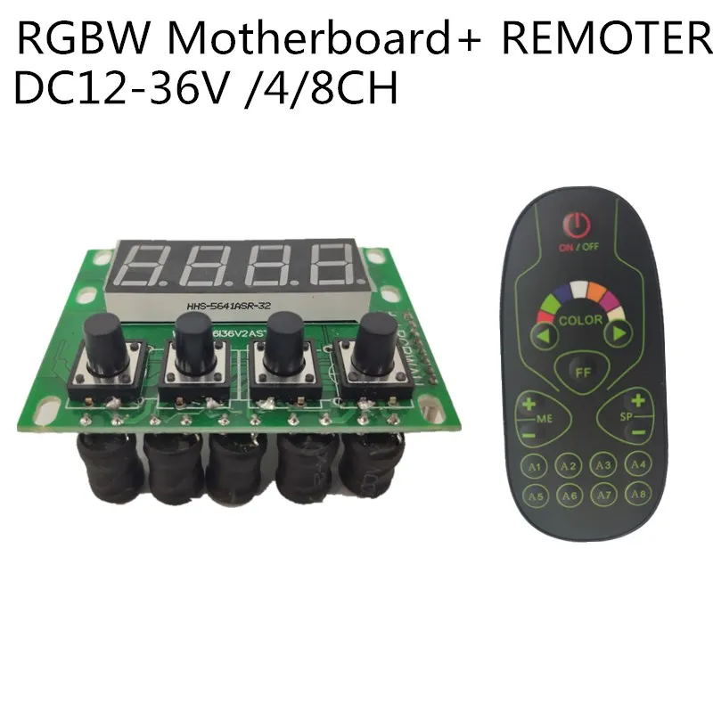 RGBW материнская плата + Remter светодиодный PAR доска постоянного тока 4/8CH 54x 3w/18x1 2w/24x12w