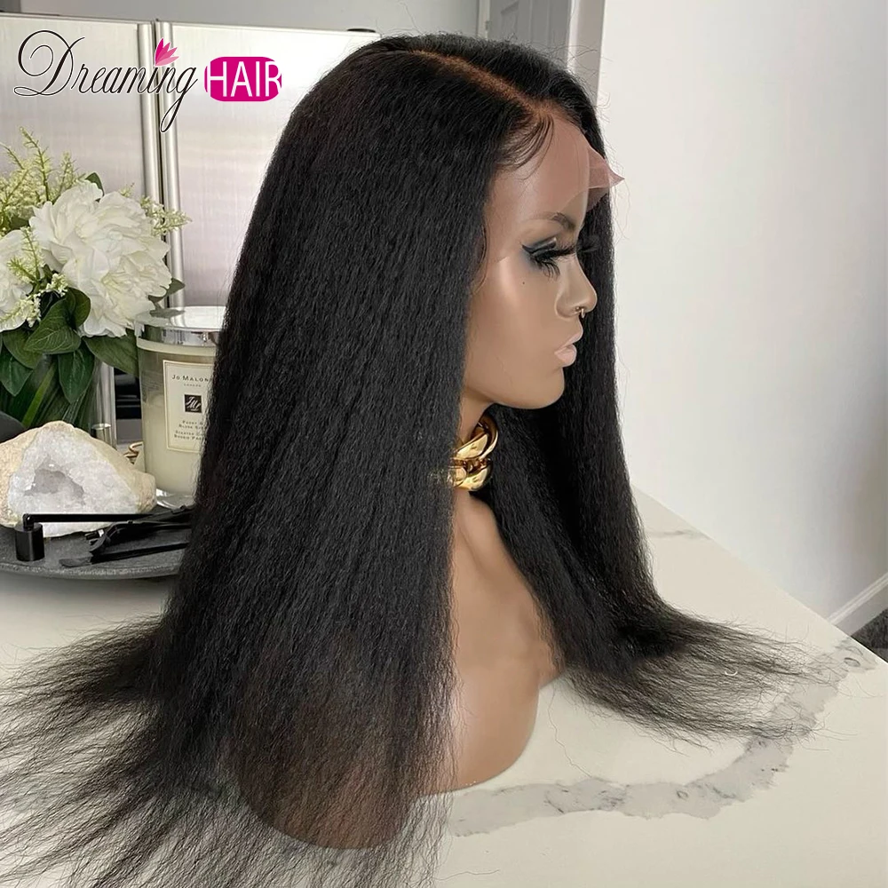 Парик 13X4 на сетке спереди курчавые прямые человеческие волосы парик с детскими