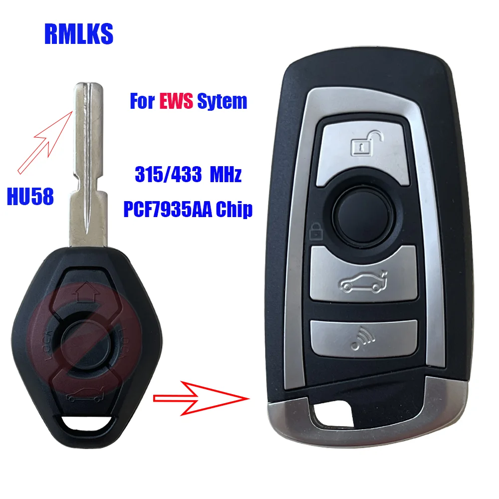 Flip 3 Button 315MHZ 433MHZ Remote Key Fob ID44/ PCF7935 Chip for BMW EWS 325 330 318 525 530 540 E38 E39 E46 M5 X3 X5 HU92/HU58 Flip 3 Button 315MHZ 433MHZ Remote Key Fob ID44/ PCF7935 Chip for BMW EWS 325 330 318 525 530 540 E38 E39 E46 M5 X3 X5 HU92/HU58