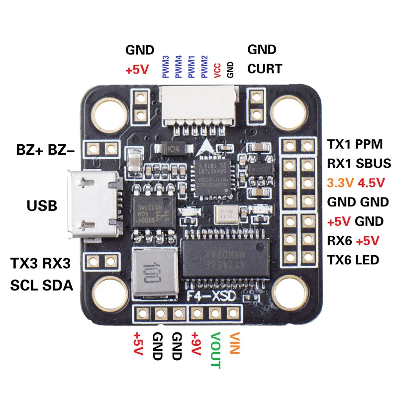 Новый стиль Betaflight F4 XSD плата контроллера полета 2 6S Встроенный OSD 5V 9V BEC для Mini 150 130