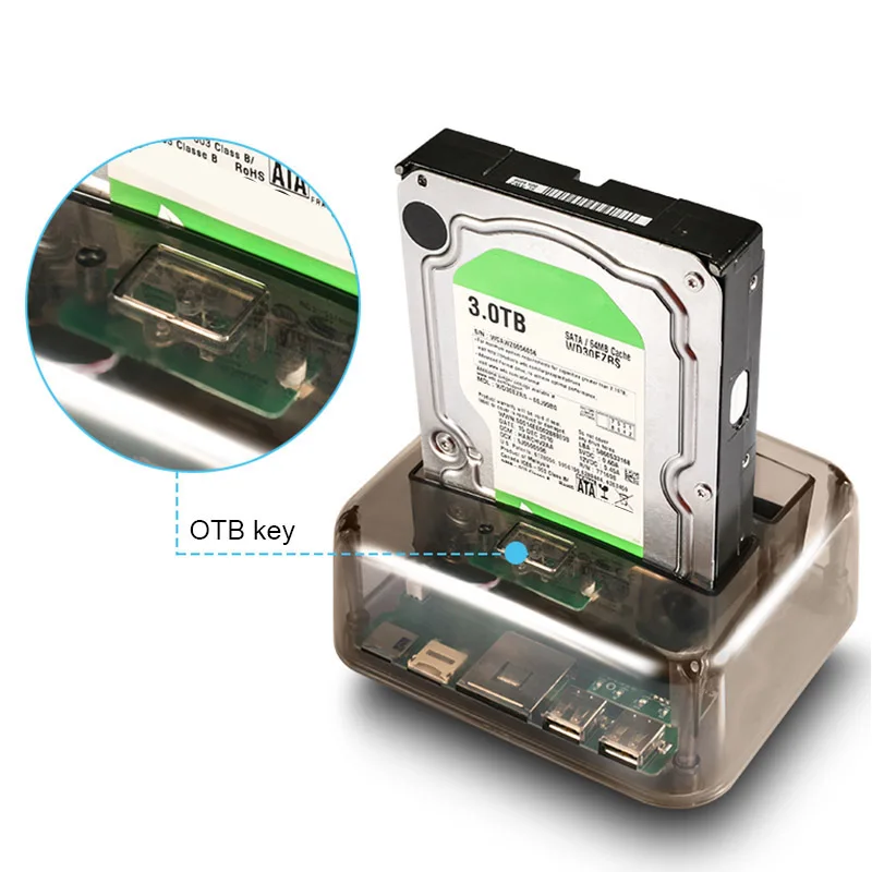 Горячий прозрачный 2 5/3 5 дюйма Универсальный внешний жесткий диск база для SATA/IDE