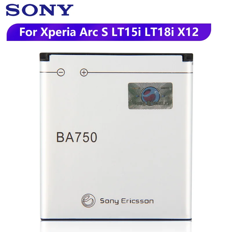 Original Replacement Sony Battery BA750 For SONY Xperia Arc S LT15i X12 LT18i X12 Authentic Phone Battery 1460mAh