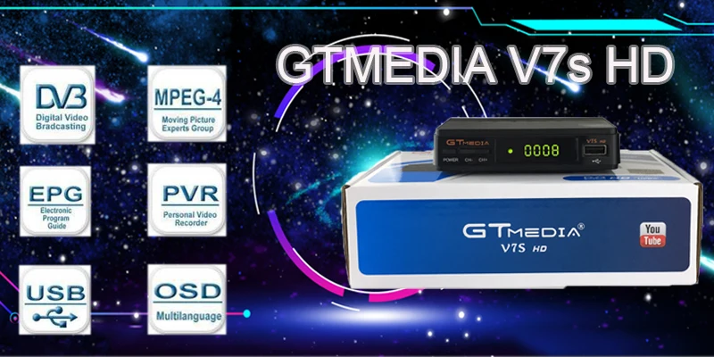 Freesat v7s HD спутниковый ресивер DVB S2 4K gtmedia v7s hd с USB WiFi+ Европа cccam сервер pk gtmedia v8 nove поддержка netflix