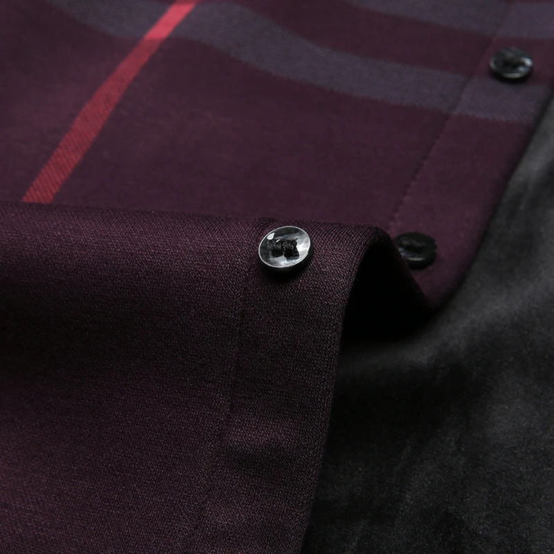 

Winter warm shirt plus velvet thickening fashion print plaid shirt long sleeve men's brand shirt dress shirt