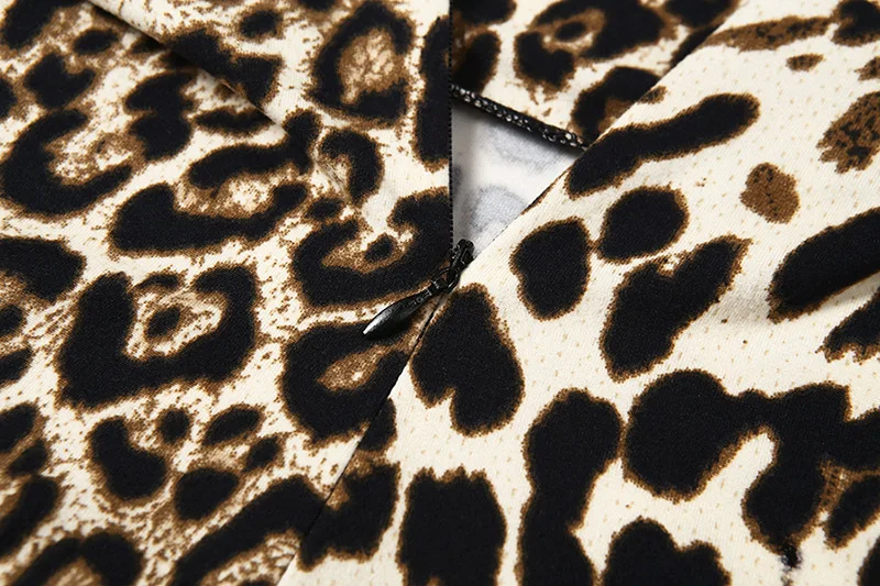 

Ladies Motorcycle Suit Long Sleeve Sexy Playsuit Femme Elegant Romper Women Streetwear Clothing Leopard Tiger Pattern Jumpsuit