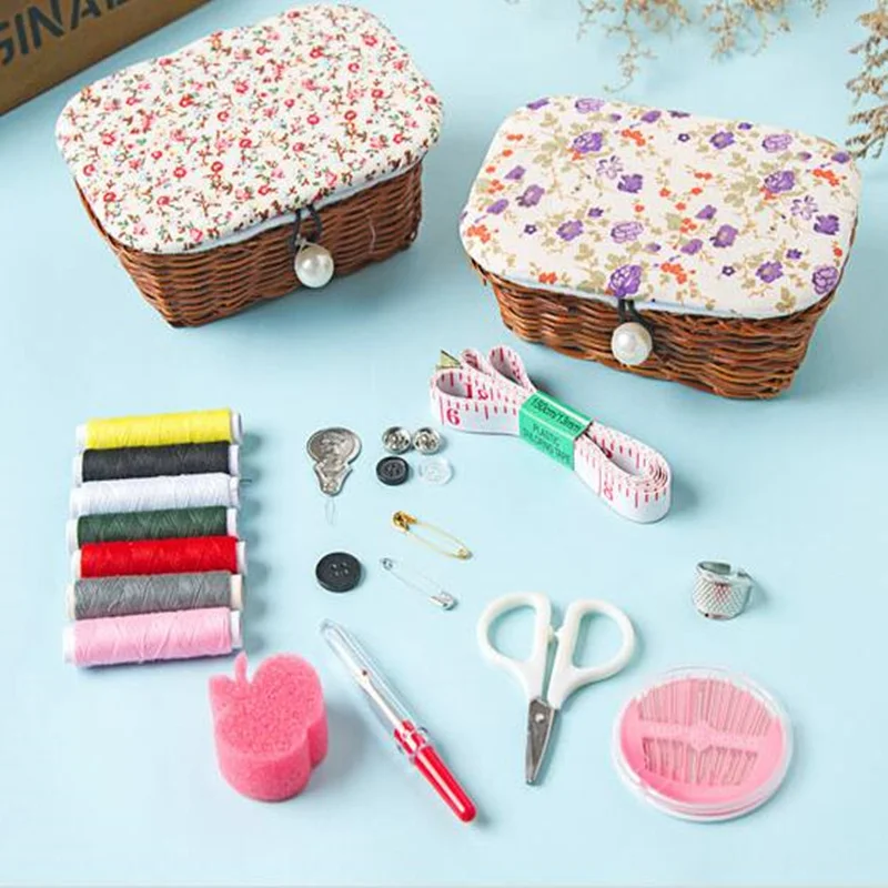 Практичный набор для шитья из ротанга портативный резьбы коробка хранения