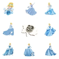 disney cinderella the pumpkin carriage pattern cartoon acrylic lapel pins resin badges brooches for women accessories ornaments