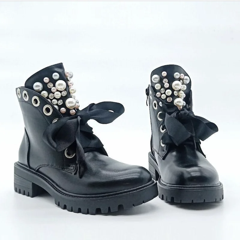 

[FVFV]2020 New Buckle Winter Motorcycle Boots Women British Style Ankle Boots Gothic Punk Low Heel ankle Boot Women Shoe size 41