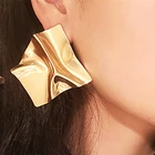 Серьги женские, винтажные крупные геометрические золотистые металлические подвески, бижутерия, 2019