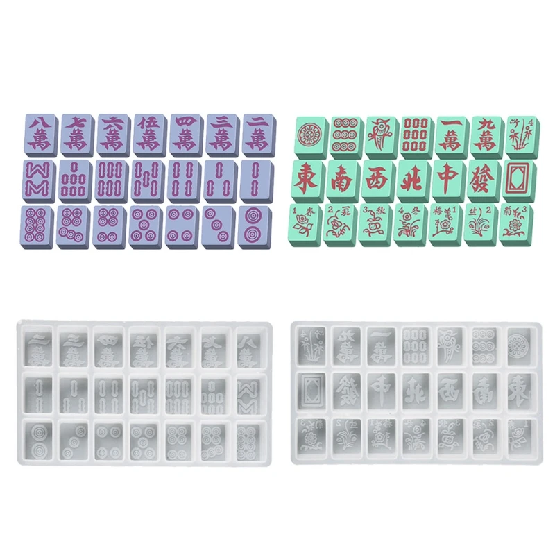 

A/B/C 3 kinds of packages DIY Crystal Glue Molds for Making Mahjong Machine Large Size 42 Mahjong Silicone Mold W0YA