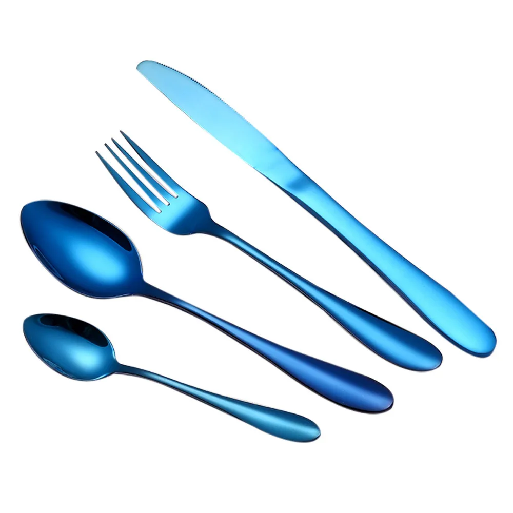 

#40 4pcs/set Baby Spoon Food Feeding Fork Knife Utensils Set Stainless Steel Kids Learning Eating Habit Children Tableware