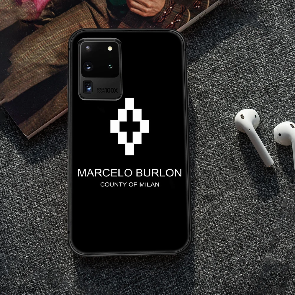 

Fashion luxury brand Marcelo Phone Case Cover Hull For Samsung Galaxy S 7 8 9 10 e 20 FE edge uitra plus Note 9 10 20 black Etui