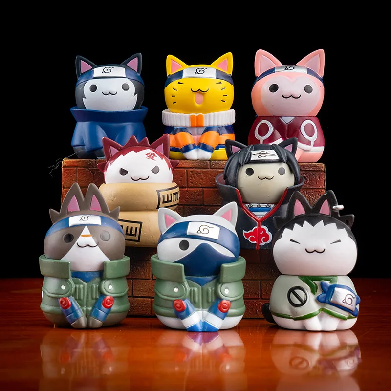Кавайная аниме-фигурка кошки из аниме нарутоид кошка Саске Какаси Гаара харано