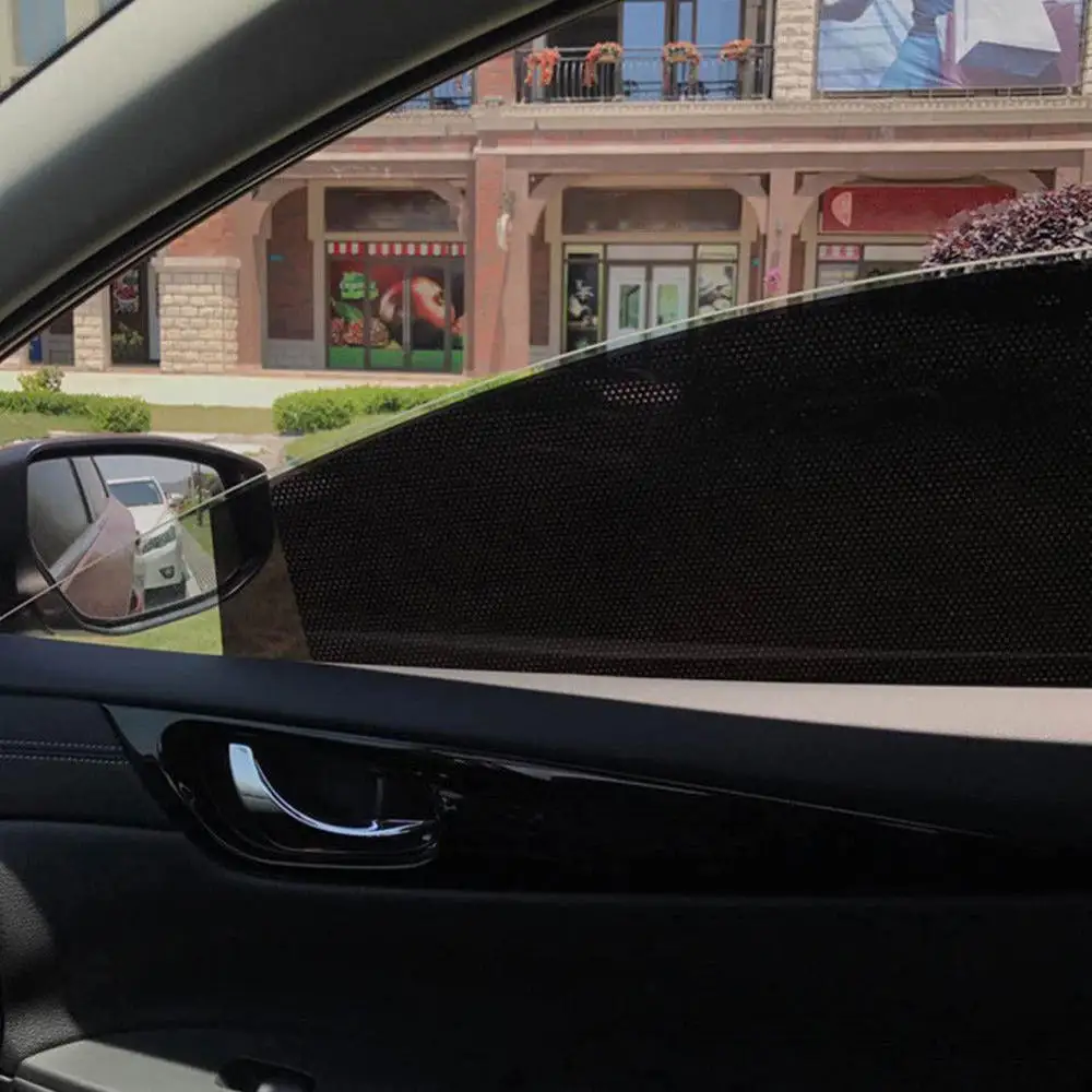 

2 PCS Car Side Window Net Sun Shade Shied Mesh Film Sticker UV Protector