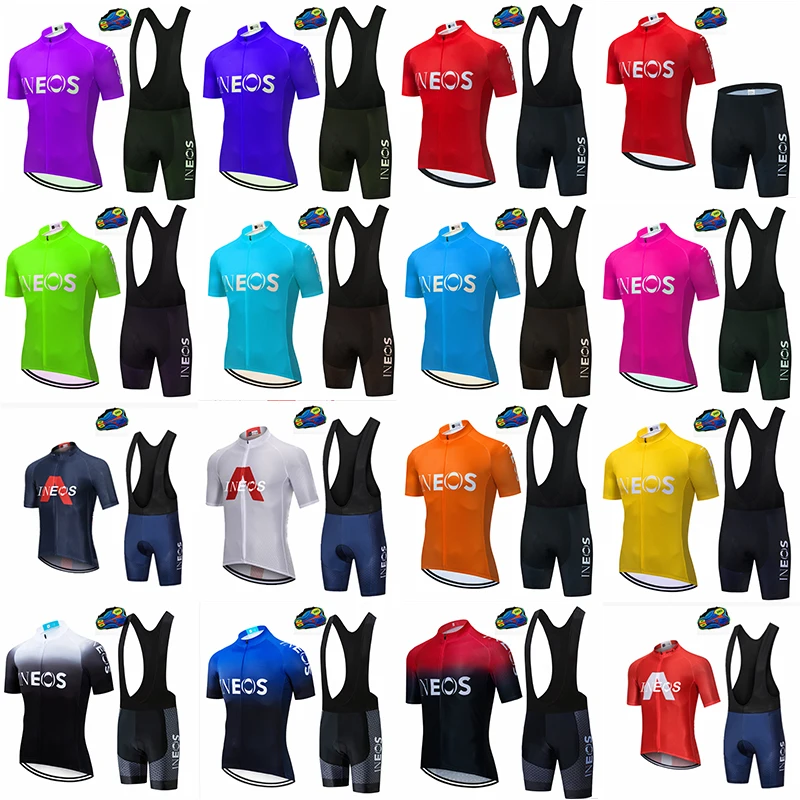

2021 INEOS Black Cycling Jersey 20D Bib Set MTB Uniform Bike Clothing Quick Dry Bicycle Wear Clothes Mens Short Maillot Culotte