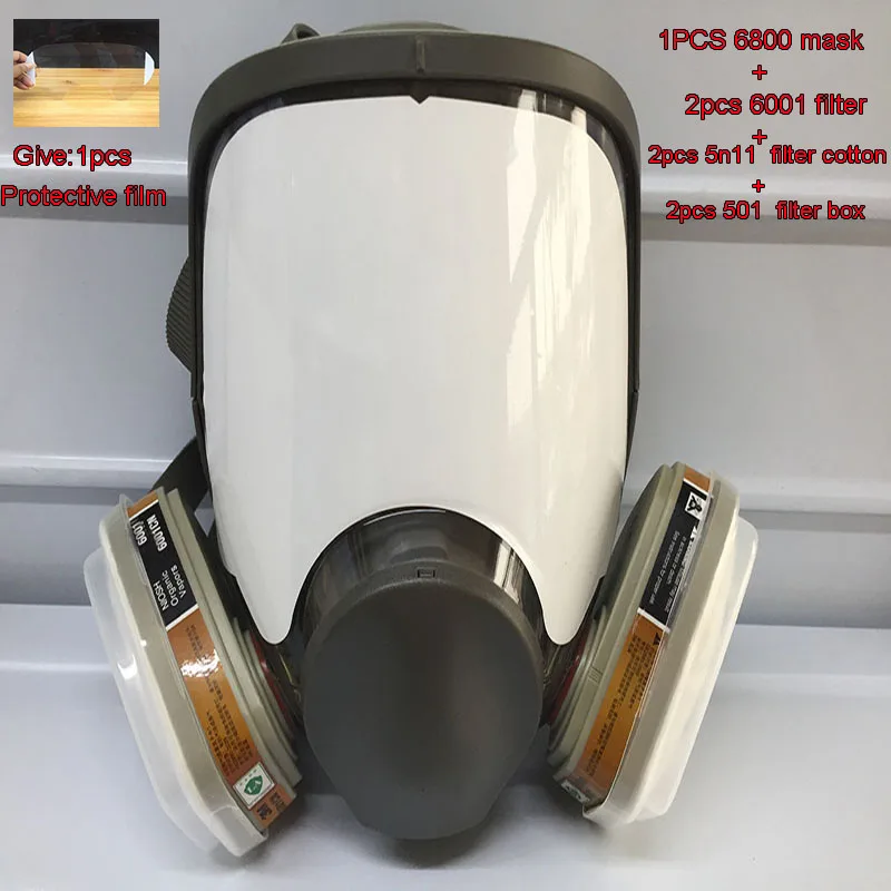 Gas Mask 7 IN 1 Large View For 6800 Full Face Facepiece Painting Spraying Respirator Filterg | Безопасность и защита